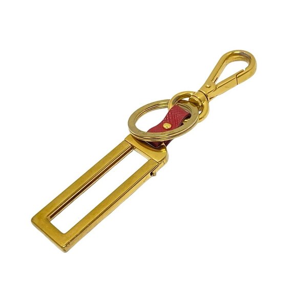Auth PRADA - Gold Red Hardware Leather Bag Charm - Picture 6 of 8